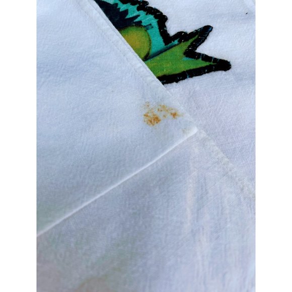 Vintage pair 1930s Creepy Eyes cat Face Applique Tea towels Dish Towels - Picture 9 of 9